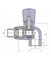 На фото Hi-Therm PP-R angle radiator valve